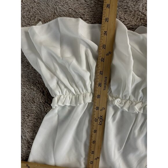 In The Style x Lorna Luxe ruffle trim blouse in white Size 20 New - Picture 9 of 16
